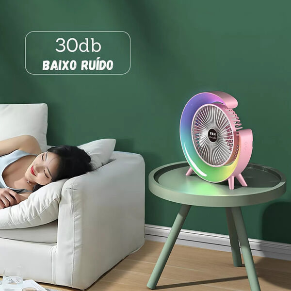 Ventilador Portátil Silencioso Ajustável Luminária G Rgb - Image 4